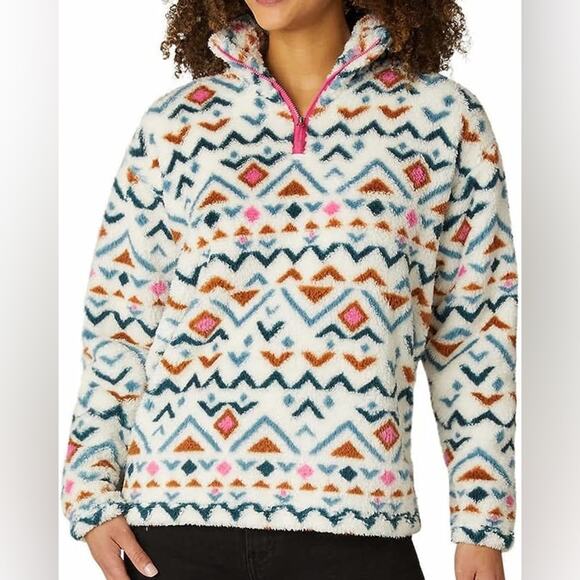 Eddie Bauer Quest Plush 1/4 Zip Fleece Aztec Women’s Size Large - Picture 1 of 10